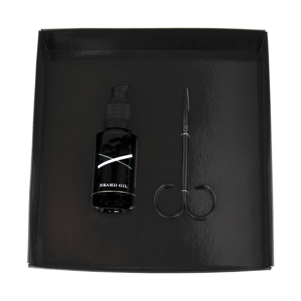 Barber Black set, beard and mustache scissors + Pan Drwal Premium beard oil